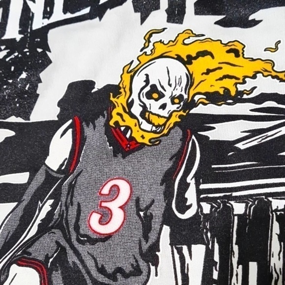Philadelphia 76ers Allen Iverson Dope‎ Skull Tee Shirt Size Small NWT - Picture 5 of 10